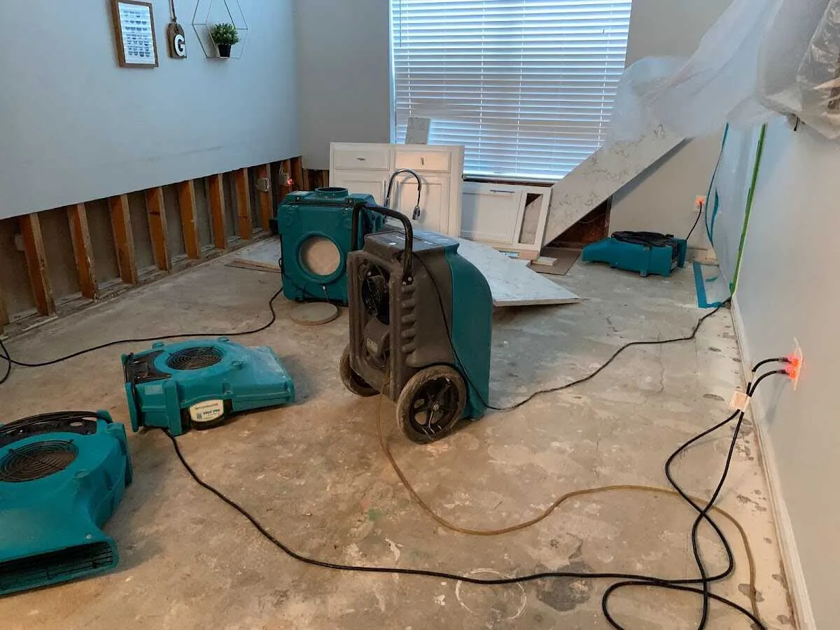 Dehumidifier in flood-cut room for Water Extraction & Removal in Coos Bay